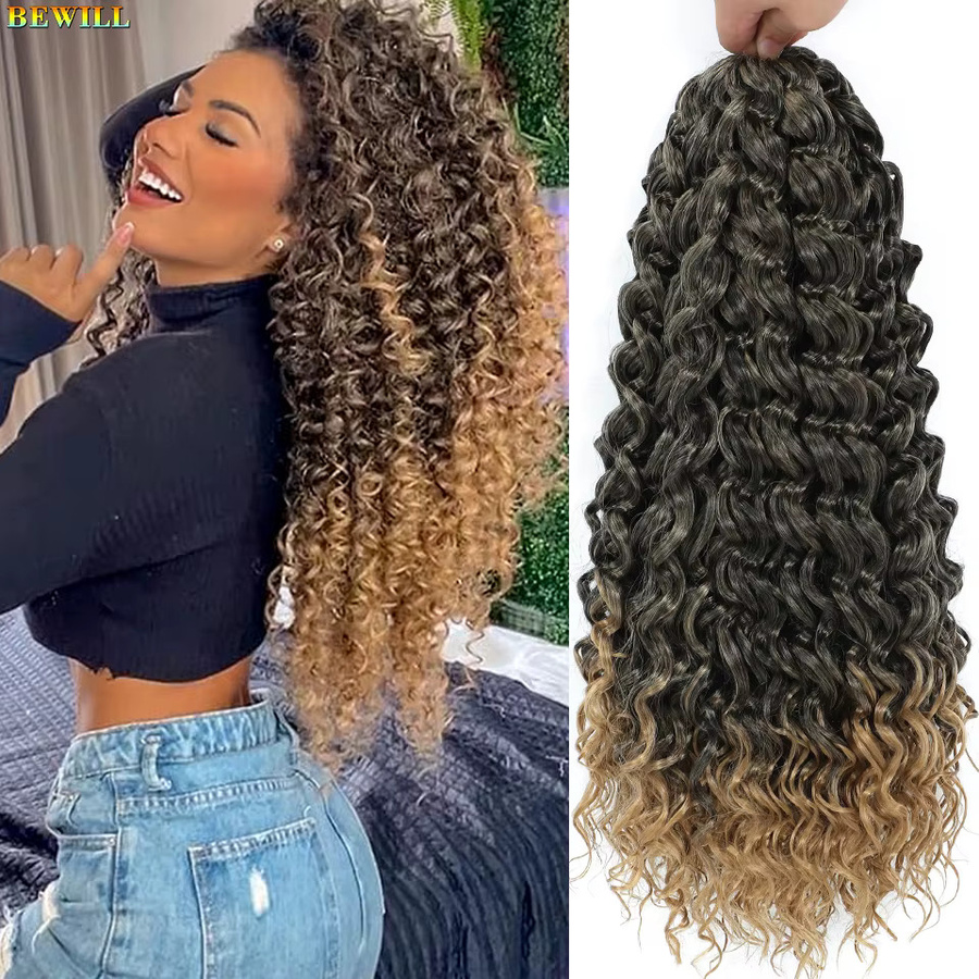BEWILL GoGo Curl Häkelhaar Wasserwelle, 14-18 Zoll, Ombre, 1B - Bild 4