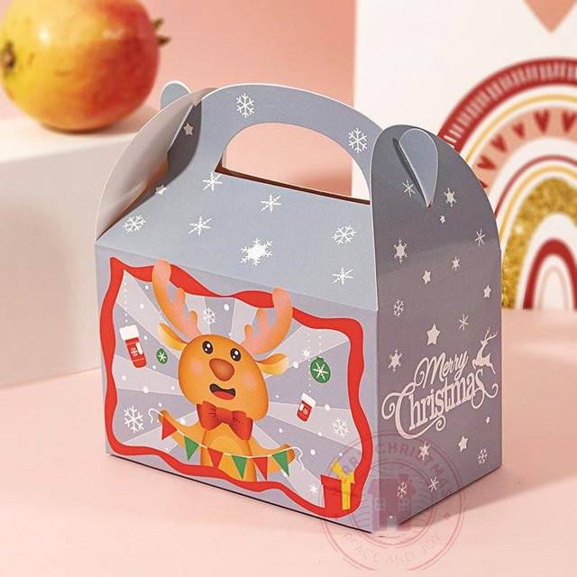 Weihnachtsgeschenkbox aus Papier in Grau für Süßigkeiten und Kekse, B/T/H: 15,5 x 9 x 16,5 cm - Bild 1