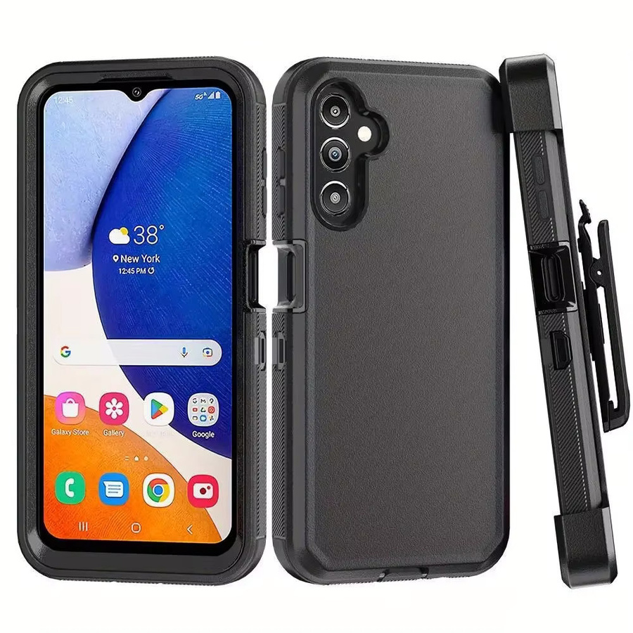 3in1 Rugged Armor Schutzhülle mit Clip für Samsung Galaxy Serie in Schwarz oder Blau - Bild 1