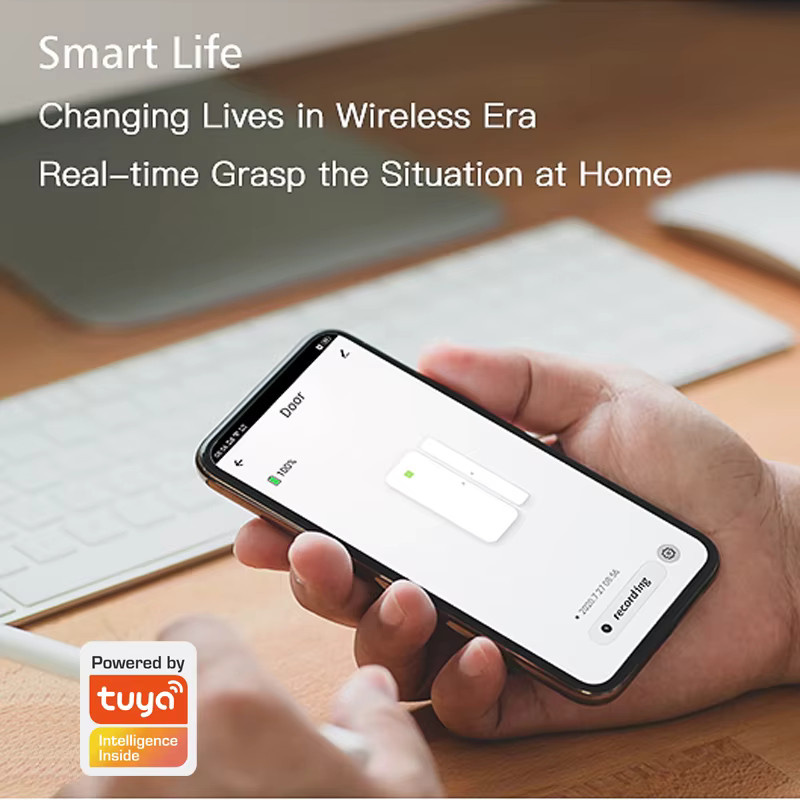 Tuya Smart WiFi Tür und Fenster Sensor in Schwarz mit App- und Sprachsteuerung für Alexa und Google Home - Bild 5