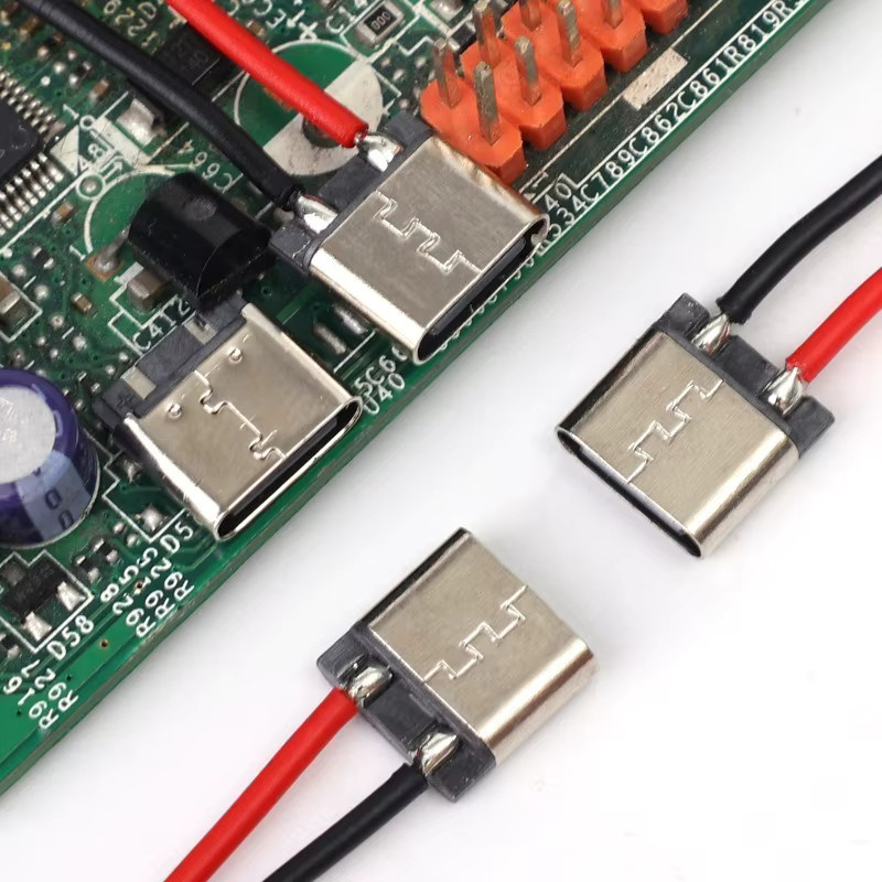 USB-C Ladebuchse Typ-C 2P zum Schweißen für DIY Schnellladung, Farbe: Silber - Bild 4
