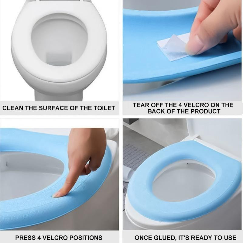 Yiran Furniture Toilettensitzbezug mit Kürbis-Muster, O-förmig, waschbar, weiche Unterlage für das Badezimmer - Bild 2
