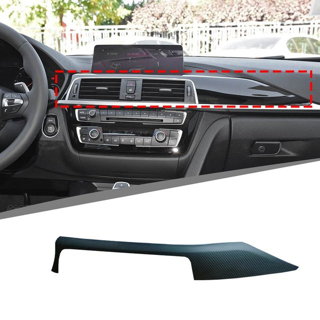 Metyoucar Armaturenbrett Dekorblende aus mattem echtem Carbon für BMW F30 F31 F32 F33 F34 F36 F80 F82 in Schwarz - Bild 1