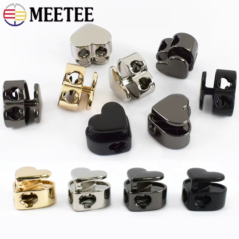 Meetee Metallschnurschloss Set in Schwarz, 10 Stück, 4 mm Durchmesser für Kleidung und DIY-Nähzubehör - Bild 3