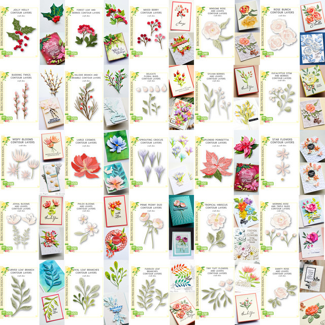 Metall-Schneidwerkzeuge Blumen und Blätter Kontur für DIY Scrapbooking und Bastelarbeiten in Multicolour - Bild 1