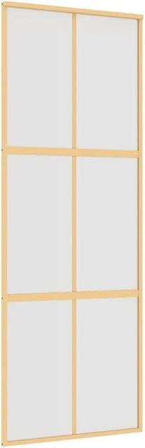 vidaXL Schiebetür in Gold aus mattem ESG-Glas und Aluminium, B/H: 76 x 205 cm - Bild 1