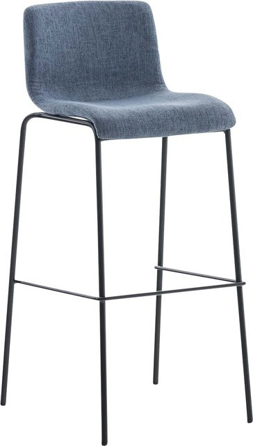 TPFLiving Barhocker Hope mit 4-Fuß-Gestell in Schwarz und blauem Stoff - Bild 1