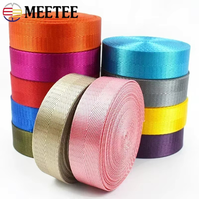 Meetee Nylon-Gurtband Set in Rot und Mehrfarbig, 10 Meter Länge, Breite: 20–50 mm, ideal als DIY-Nähzubehör für Taschen, Rucksäcke und Riemen - Bild 6