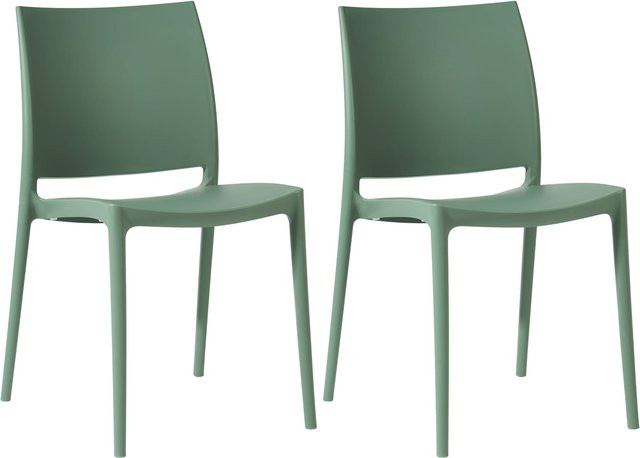 CLP Gartenstühle 2er Set Meton aus Polypropylen, stapelbare Outdoorstühle mit Lehnen, wetterfest und UV-beständig, bis 150 kg belastbar - Bild 1