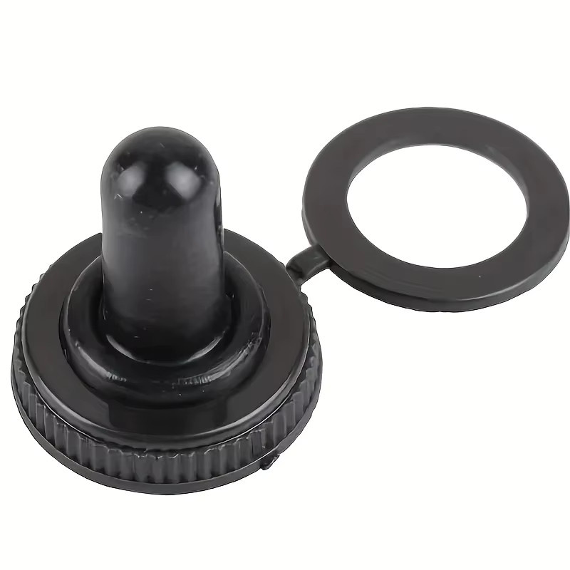 5 Stück wasserdichte Kippschalter-Abdeckung aus Edelstahl von ELECAPITAL in Schwarz, 12 mm - Bild 3