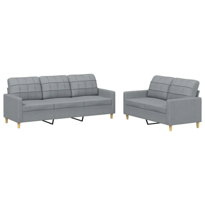 Vidaxl 2-teiliges Lounge-Set aus Stoff in Grau im modernen Design - Bild 2