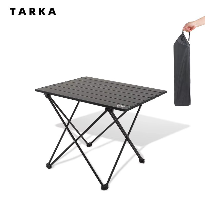 TARKA Camping-Tisch aus Aluminium-Legierung, klappbarer Eierroll-Tisch in Schwarz Matt - Bild 2