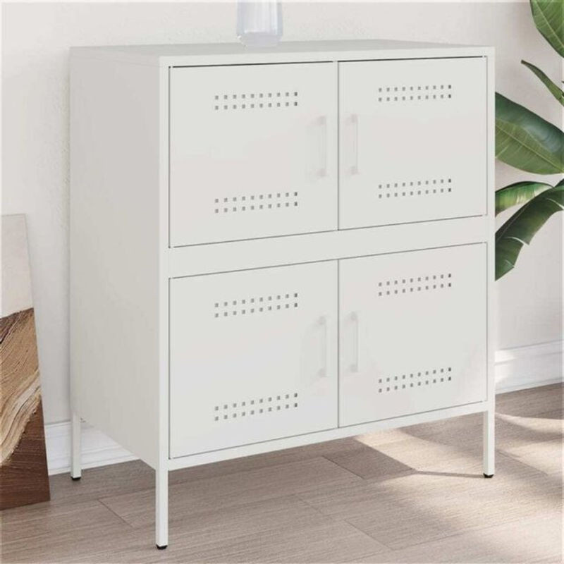 Vidaxl Sideboard aus Stahl in Weiß im Industrial Design, B/T/H: 68 x 39 x 79 cm - Bild 1