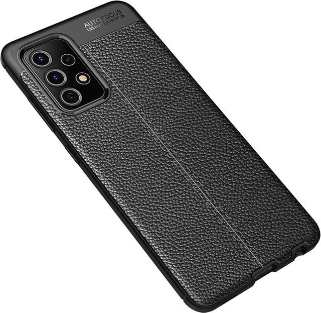 Stoßfeste Handyhülle für Samsung Galaxy A52 aus Leder in Schwarz - Bild 1