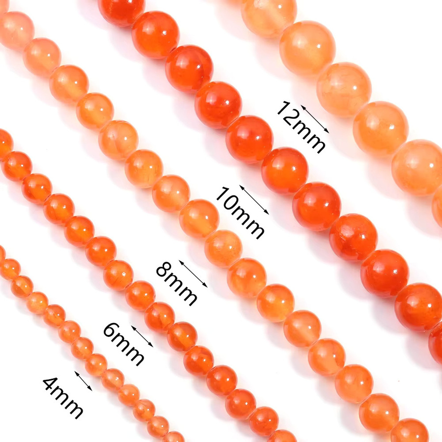 Louleur Natursteinperlen Jade, Orange, Rund, 4-12 mm - Bild 2