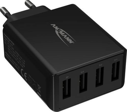 Ansmann HomeCharger HC430 USB-Ladegerät mit 4 USB-A Ports in Schwarz - Bild 1