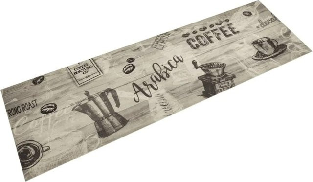 vidaXL Küchenteppich aus Samt in Kaffee Grau, waschbar und rutschfest, B: 45 cm, L: 150 cm - Bild 1