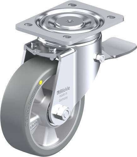 Blickle Lenkrolle LH-ALTH 150K-ST-AS mit Feststeller, Rad-Durchmesser: 150 mm, Tragfähigkeit: 650 kg, Farbe: Silber - Bild 1