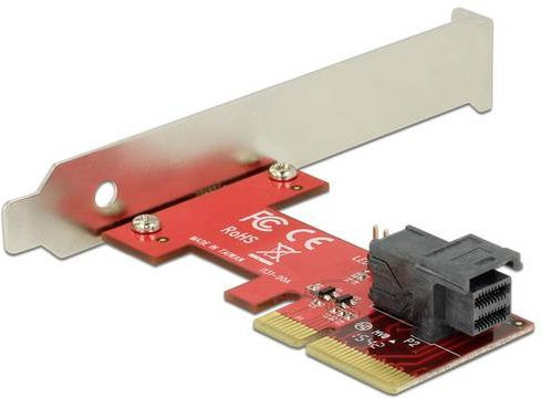 Delock 89535 PCIe x4 Controller Karte mit 1x SFF-8643 NVMe Anschluss für SSDs in Rot - Bild 1