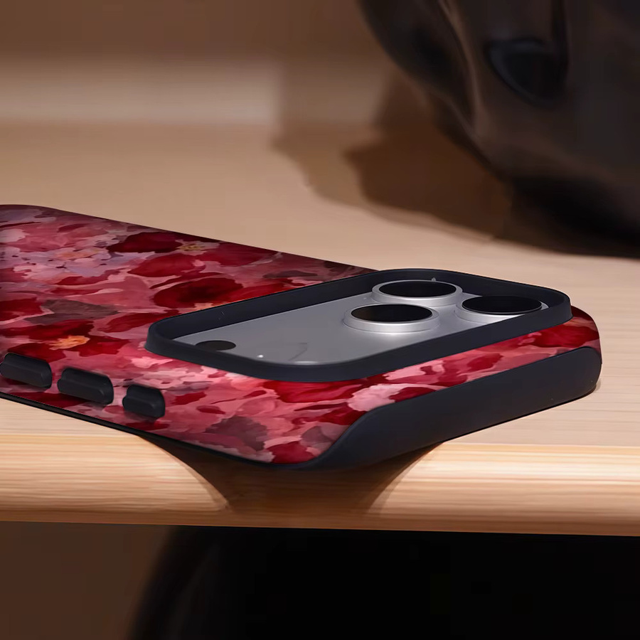 Potdemiel Fuchsia Floral Cluster Handyhülle für iPhone 17 16 15 14 13 Pro Max Plus mit magnetischer Single und Double-Layer Tough Case in Pink Multicolour - Bild 4