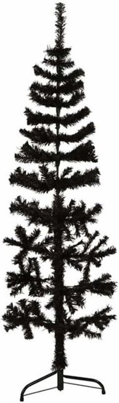 Vidaxl Künstlicher Halb-Weihnachtsbaum in Schwarz, freistehend, Höhe: 150 cm - Bild 1