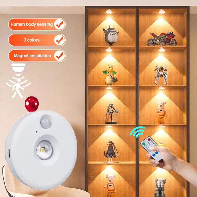 VENUSWING LED-Unterschrankleuchte in Weiß, kabellose Schranklampe mit dimmbarer Touch-Bedienung und USB-Ladefunktion für Kleiderschrank und Bücherregal - Bild 1