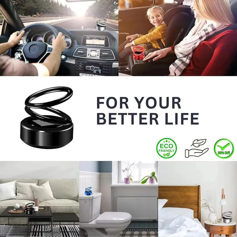 Solar Auto Parfüm Diffusor mit rotierenden Doppel-Ringen zur Aromatherapie als Auto Dekoration Innenzubehör in Rot, Blau oder Schwarz - Bild 5