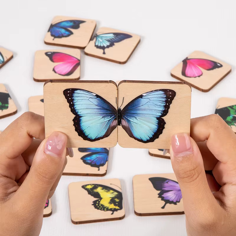 Tlewj Schmetterlings-Puzzle, Holz, Bunt / Mehrfarbig - Bild 2