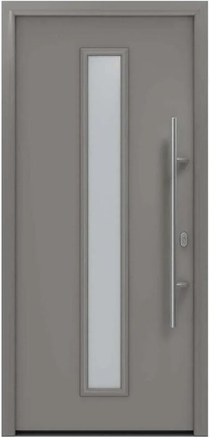 EcoStar Haustür Isopro IP 020S in Graualuminium mit Glaseinsatz, modern, B/H: 110 x 210 cm, DIN Rechts - Bild 1