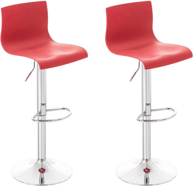 CLP 2er Set Barhocker Hover aus Kunststoff mit Gaslift und Gestell in Chrom-Optik, Farbe: Silber - Bild 1