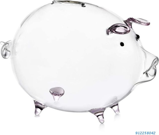 Niedliche Schwein Münzspardose aus transparentem Glas für Kinder und als Souvenir - Bild 1