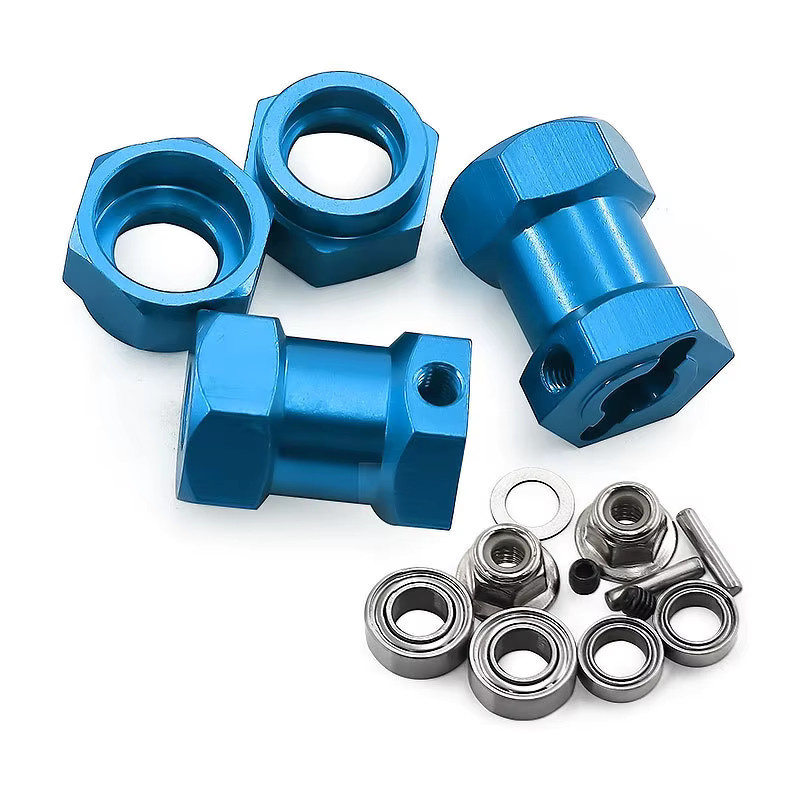 Tamiya Metall-Rad-Sechskant-Nabenadapter, Zubehör, Blau - Bild 3