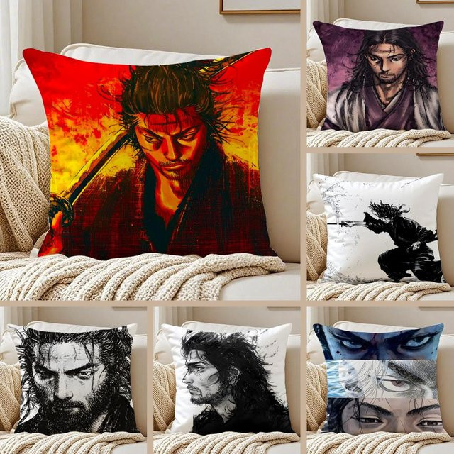Vagabond Plüsch-Kissenbezug mit Grafikprint, schwarz und mehrfarbig, B/B: 30 x 30 cm - Bild 1