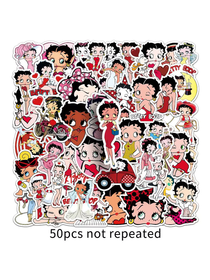 Betty Boop Aufkleber, 50-teiliges Set, Bunt / Mehrfarbig - Bild 5