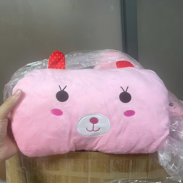 Braunbär Rosa Hase Plüschkissen Handwärmer Handschuhe, ab 14 Jahren - Bild 1