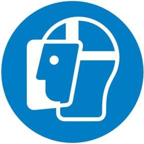 SafetyMarking Gebotsschild Gesichtsschutzschild benutzen aus Aluminium, Durchmesser: 20 cm, Blau - Bild 1