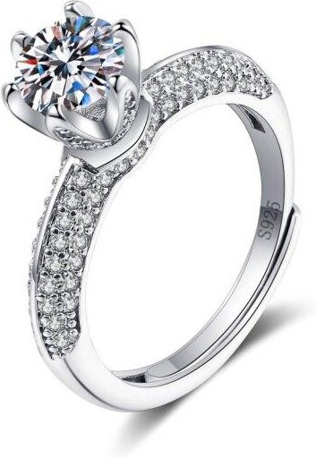 Ring Moissanite, 925 Silber, gray, Damen - Bild 1