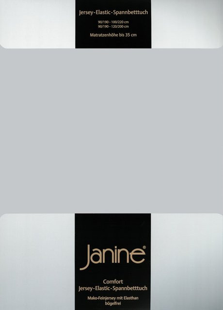 Janine Spannbetttuch Elastic Jersey aus Baumwolle, Grau, bügelfrei - Bild 1
