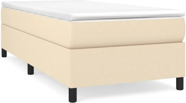 vidaXL Bettgestell ohne Matratze in Beige mit Stoffbezug B/T/H: 90 x 200 x 35 cm - Bild 1