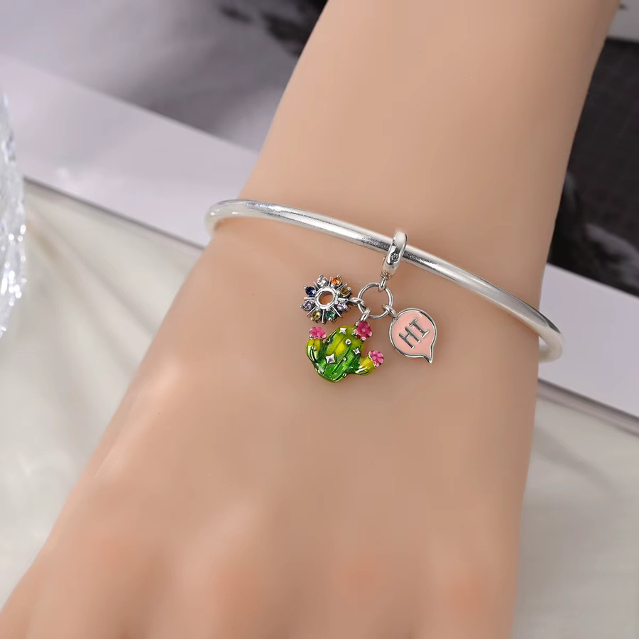 Charms Original Anhänger Kaktus Pflanze, 925 Sterling Silber vergoldet, Damen - Bild 2