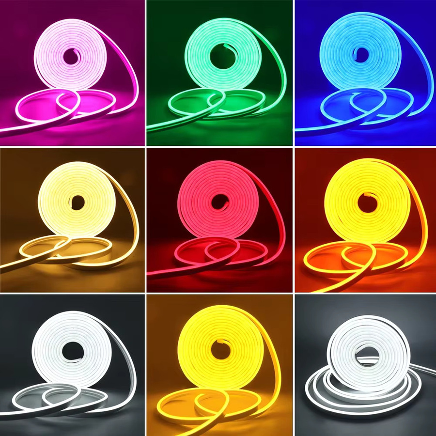 HEGEHE Solar Neon LED-Streifen IP67 wasserdichtes flexibles Silikon-Lichtband mit 120 LEDs/m, Maße: 6 x 12 mm, RGB Multicolour - Bild 4