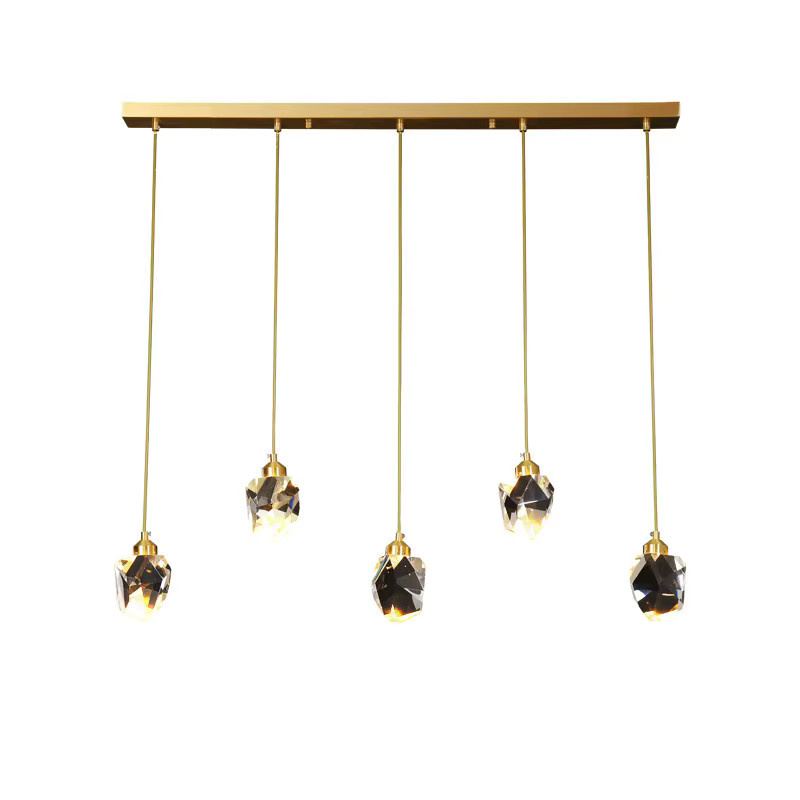 Moderne LED Deckenpendelleuchte Ramalho aus Kristall und Metall in Gold/Messing für Wohnzimmer, Schlafzimmer, Esszimmer und Küche - Bild 3