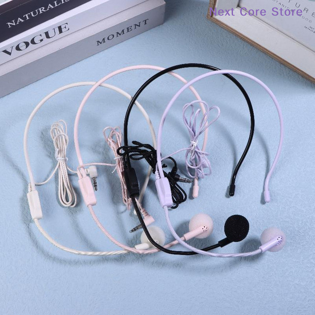 Tragbares Headset-Mikrofon mit 3,5 mm Klinkenstecker in Weiß für Lehre und Meetings - Bild 1