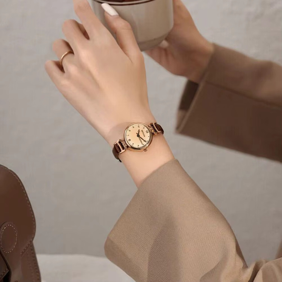 Armbanduhr Quarz, Leder, Weiß, Damen - Bild 4