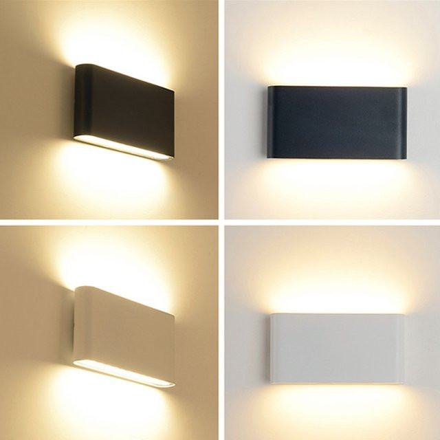 Evelobin LED Wandlampe aus Aluminium in Silber, wasserdichte Up-Down Außenbeleuchtung für Garten, Wohnzimmer und Treppen, warmweiß - Bild 1
