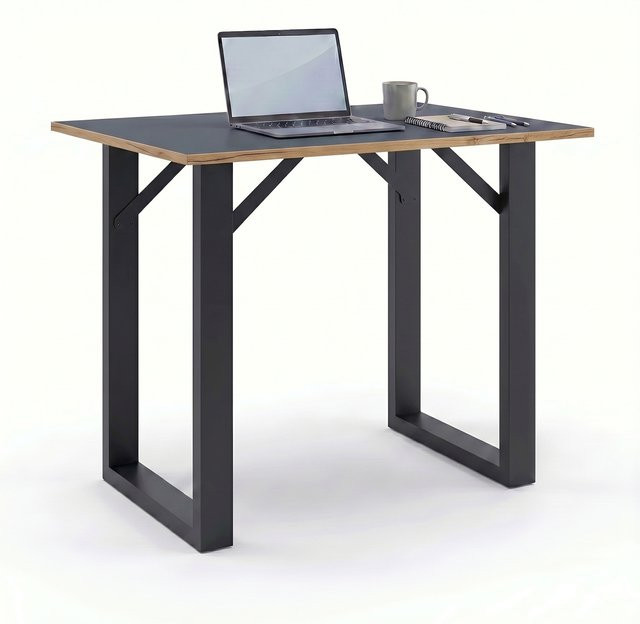 VCM Salia Bartisch und Stehtisch in Schwarz, moderner Meetingtisch für Küche, Büro und Lounge, B/T/H: 138 x 80 x 102 cm - Bild 1