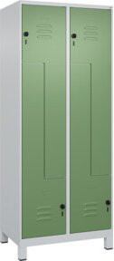 C+P Z-Spind Classic PLUS mit 4 Fächern und Sicherheits-Drehriegel, Farbe Grau/Grün, H x B x T: 195 x 80 x 50 cm - Bild 1