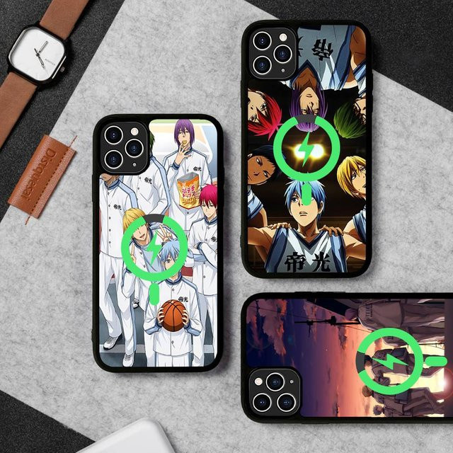 Kuroko Basketball Anime Handyhülle für iPhone 17 16 15 14 13 12 11 Pro Max Mini mit MagSafe magnetischer kabelloser Ladung in Multicolour - Bild 1