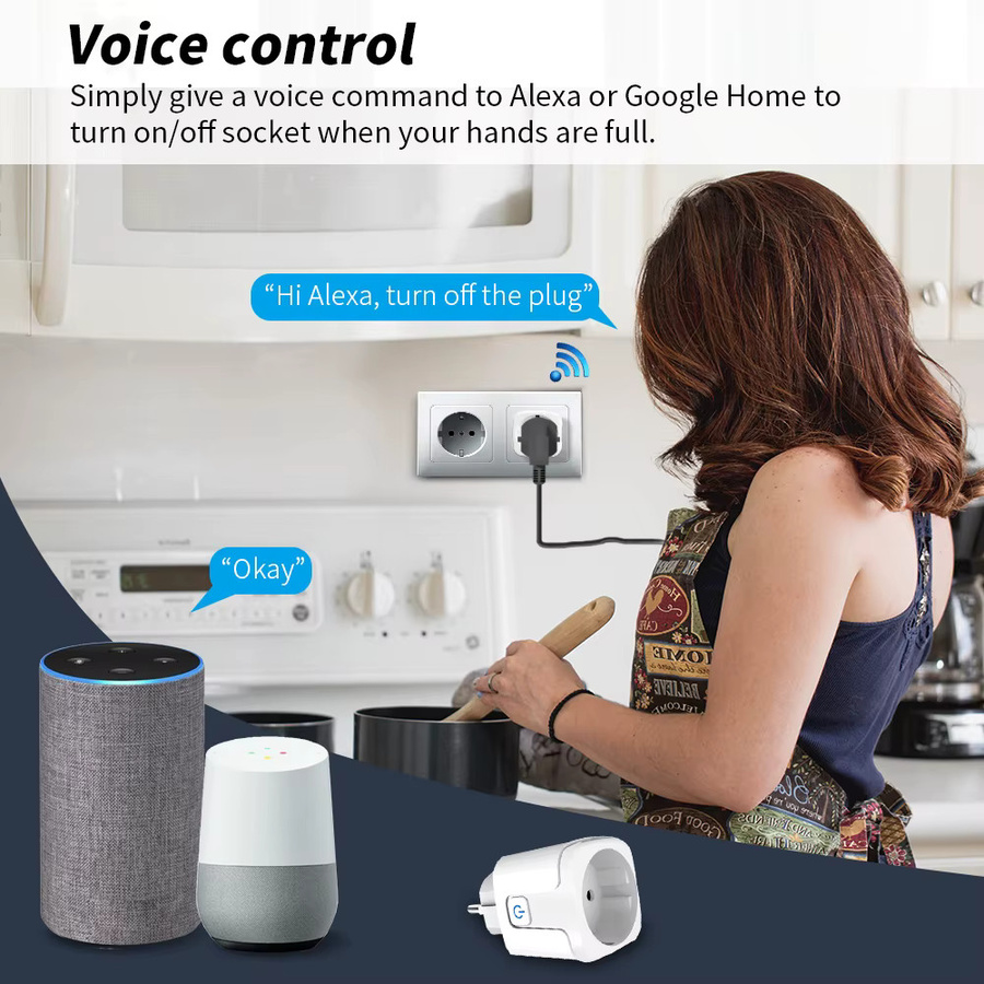 eWeLink WLAN Smart Steckdose 20A mit Sprachsteuerung für Alexa und App zur Smart Home Automation, Weiß - Bild 4