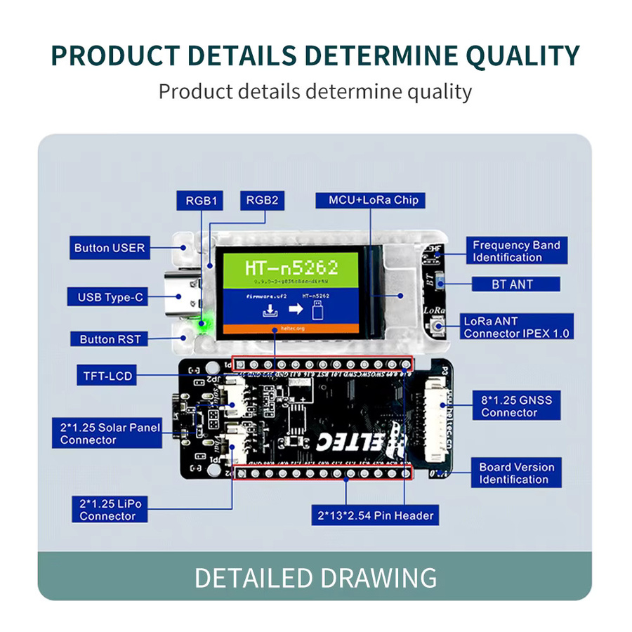 Meshtastic Tracker T114 V2 von diymore mit Nordic nRF52840, SX1262 LoRaWAN, LoRa, BLE und WiFi zur Positionierung - Bild 2